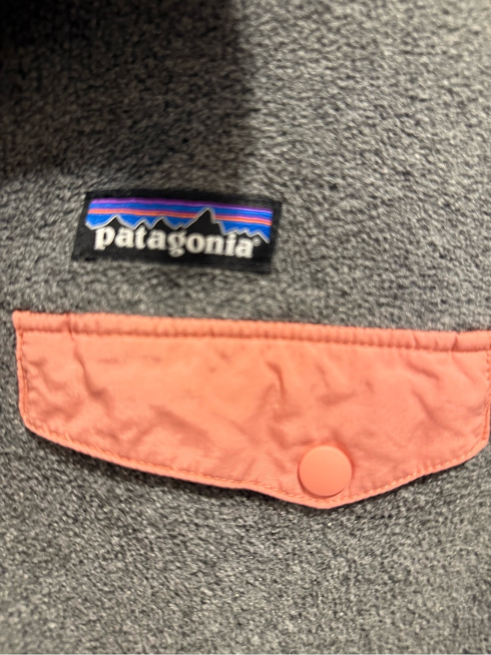 Patagonia Lightweight Synchilla Snap-T Fleece Pullover Grey Peach Pink Medium - Picture 2 of 4